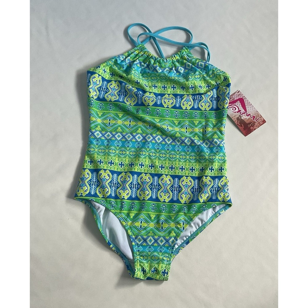 Kanu Surf Girls Jasmine  Halter one Piece  Swimsuit Mahina Green Size‎ 14